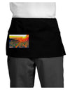 Colorado Sunset Watercolor Dark Adult Mini Waist Apron, Server Apron-Mini Waist Apron-TooLoud-Black-One-Size-Davson Sales