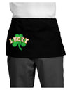 Lucky Shamrock Design Distressed Dark Adult Mini Waist Apron, Server Apron by TooLoud-Mini Waist Apron-TooLoud-Black-One-Size-Davson Sales