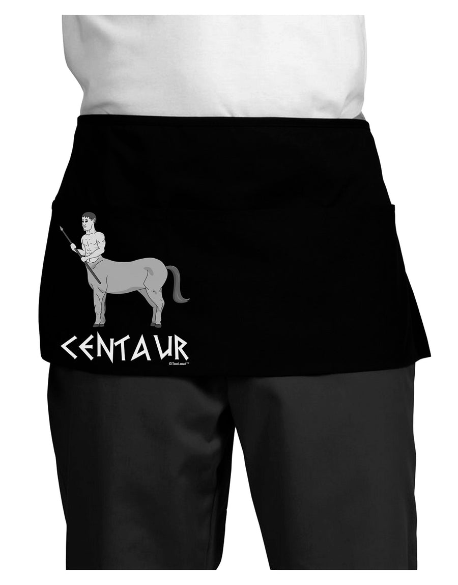 Greek Mythology Centaur Design - Grayscale - Text Dark Adult Mini Waist Apron, Server Apron by TooLoud-Mini Waist Apron-TooLoud-Black-One-Size-Davson Sales