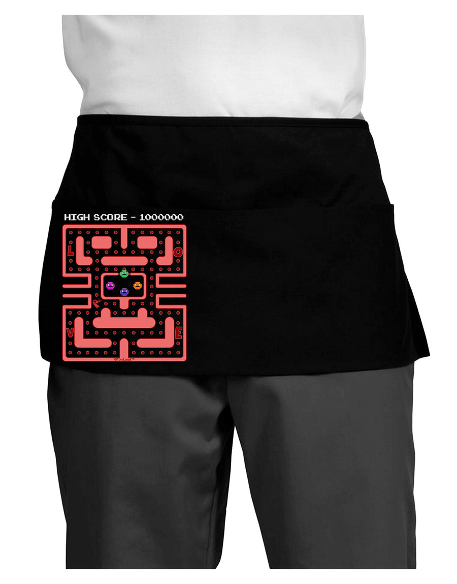 Retro Heart Man Dark Adult Mini Waist Apron, Server Apron-Mini Waist Apron-TooLoud-Black-One-Size-Davson Sales