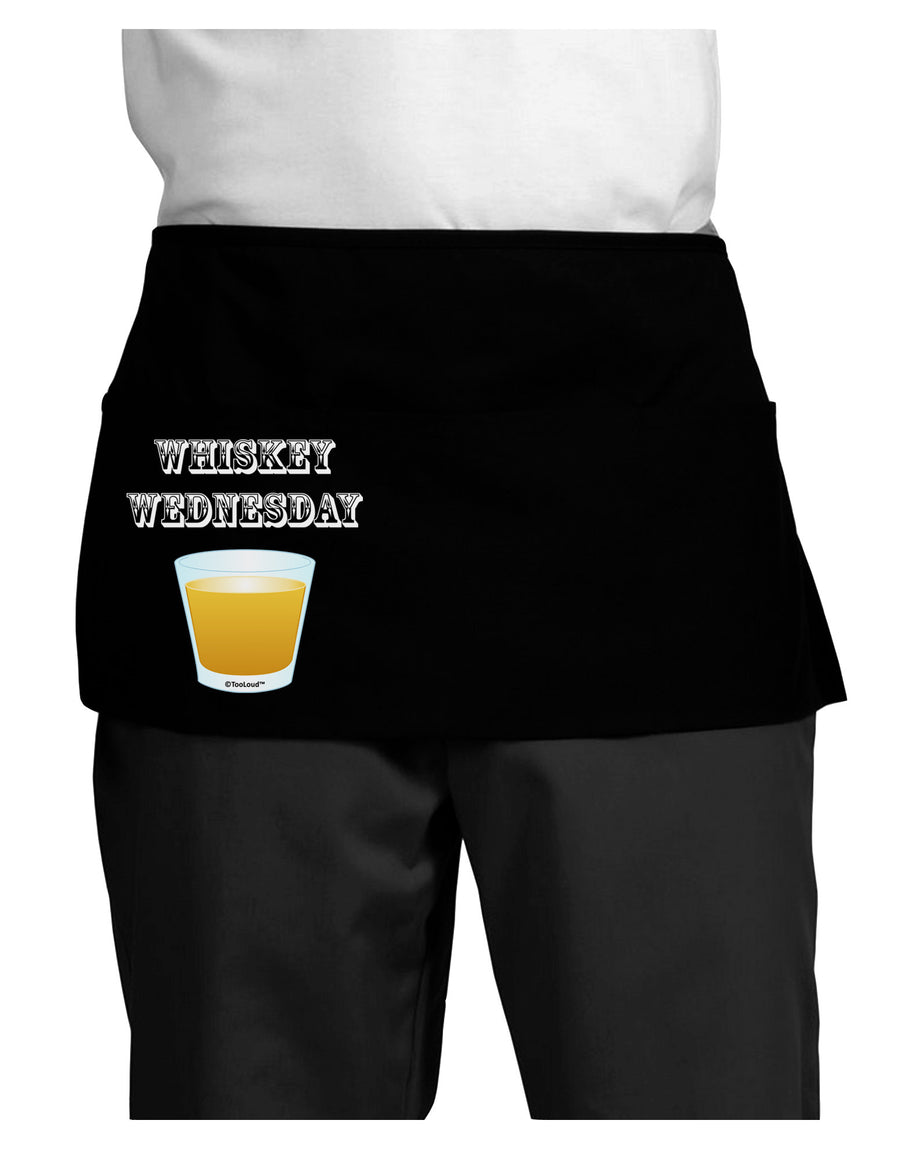 Whiskey Wednesday Design - Text Dark Adult Mini Waist Apron, Server Apron by TooLoud-Mini Waist Apron-TooLoud-Black-One-Size-Davson Sales