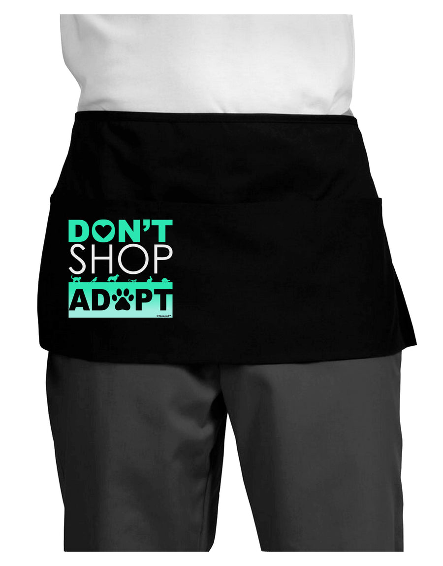 Don't Shop Adopt Dark Adult Mini Waist Apron, Server Apron-Mini Waist Apron-TooLoud-Black-One-Size-Davson Sales