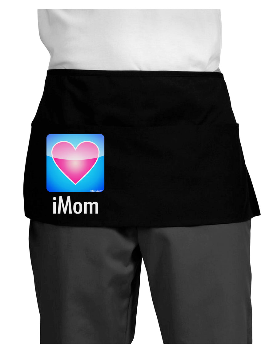 iMom - Mothers Day Dark Adult Mini Waist Apron, Server Apron-Mini Waist Apron-TooLoud-Black-One-Size-Davson Sales