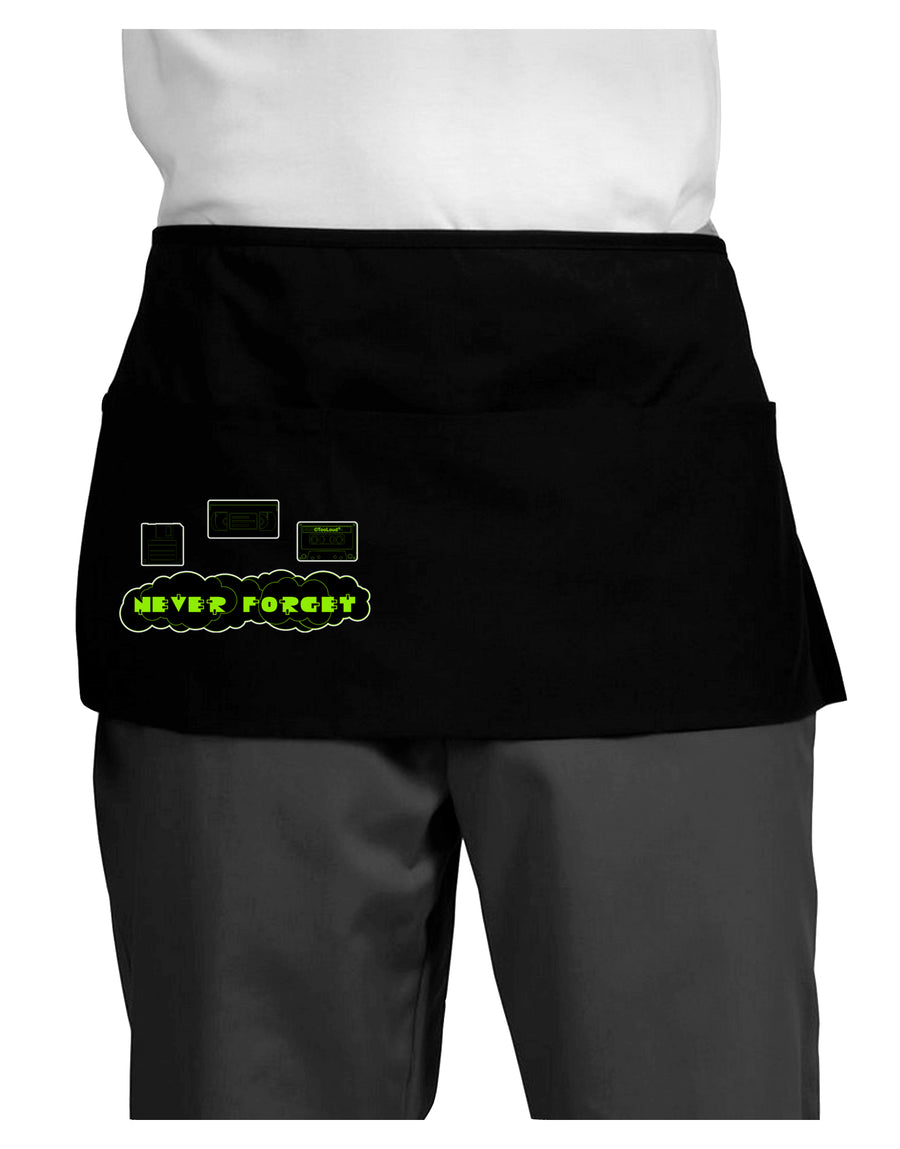 Never Forget Retro 80's Funny Dark Adult Mini Waist Apron, Server Apron by TooLoud-Mini Waist Apron-TooLoud-Black-One-Size-Davson Sales