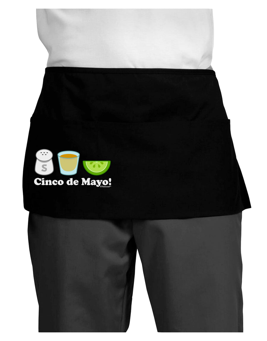 Cinco de Mayo Design - Salt Tequila Lime Dark Adult Mini Waist Apron, Server Apron by TooLoud-Mini Waist Apron-TooLoud-Black-One-Size-Davson Sales