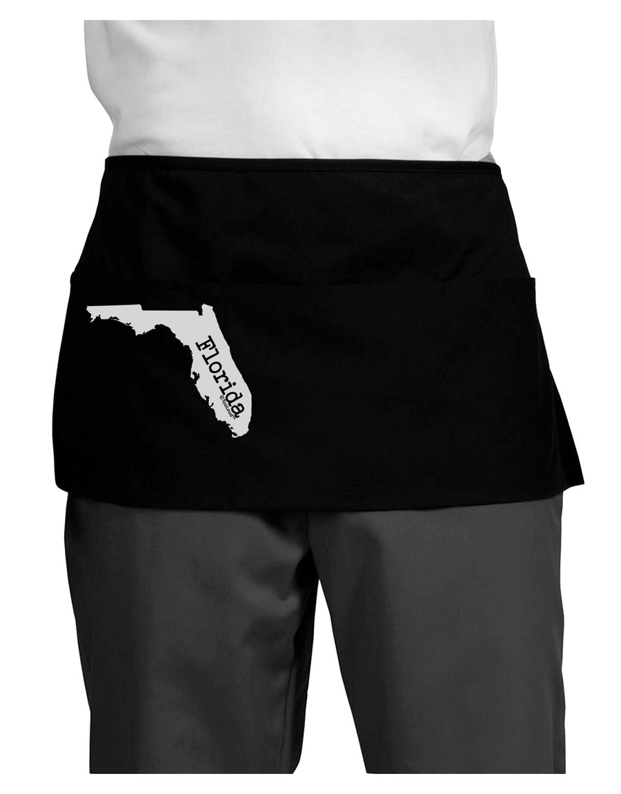 Florida - United States Shape Dark Adult Mini Waist Apron, Server Apron by TooLoud-Mini Waist Apron-TooLoud-Black-One-Size-Davson Sales