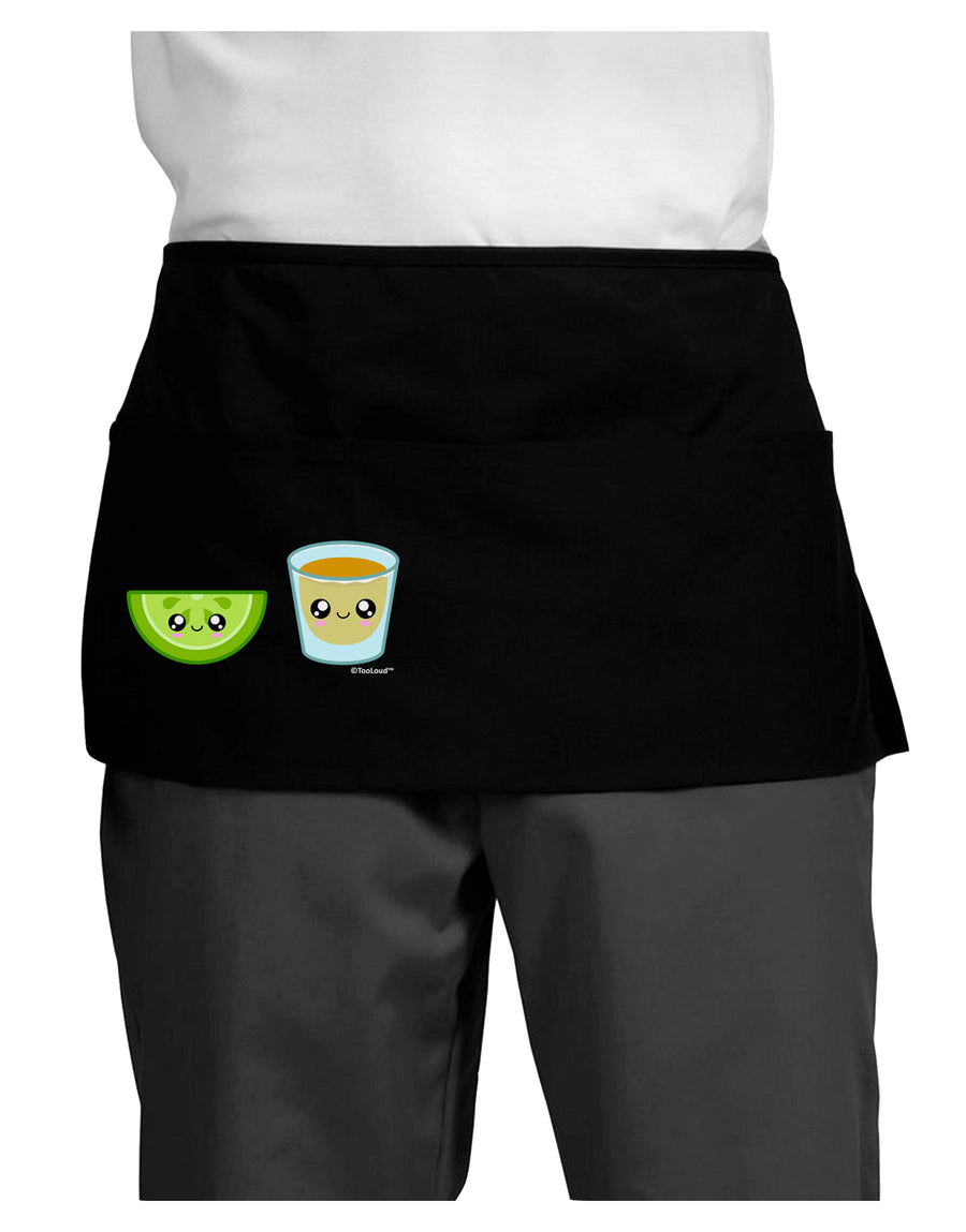 Cute Tequila Shot and Lime Wedge Dark Adult Mini Waist Apron, Server Apron by TooLoud-Mini Waist Apron-TooLoud-Black-One-Size-Davson Sales