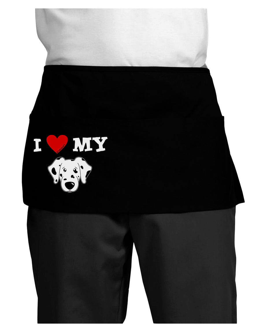 I Heart My - Cute Dalmatian Dog Dark Adult Mini Waist Apron, Server Apron by TooLoud-Mini Waist Apron-TooLoud-Black-One-Size-Davson Sales