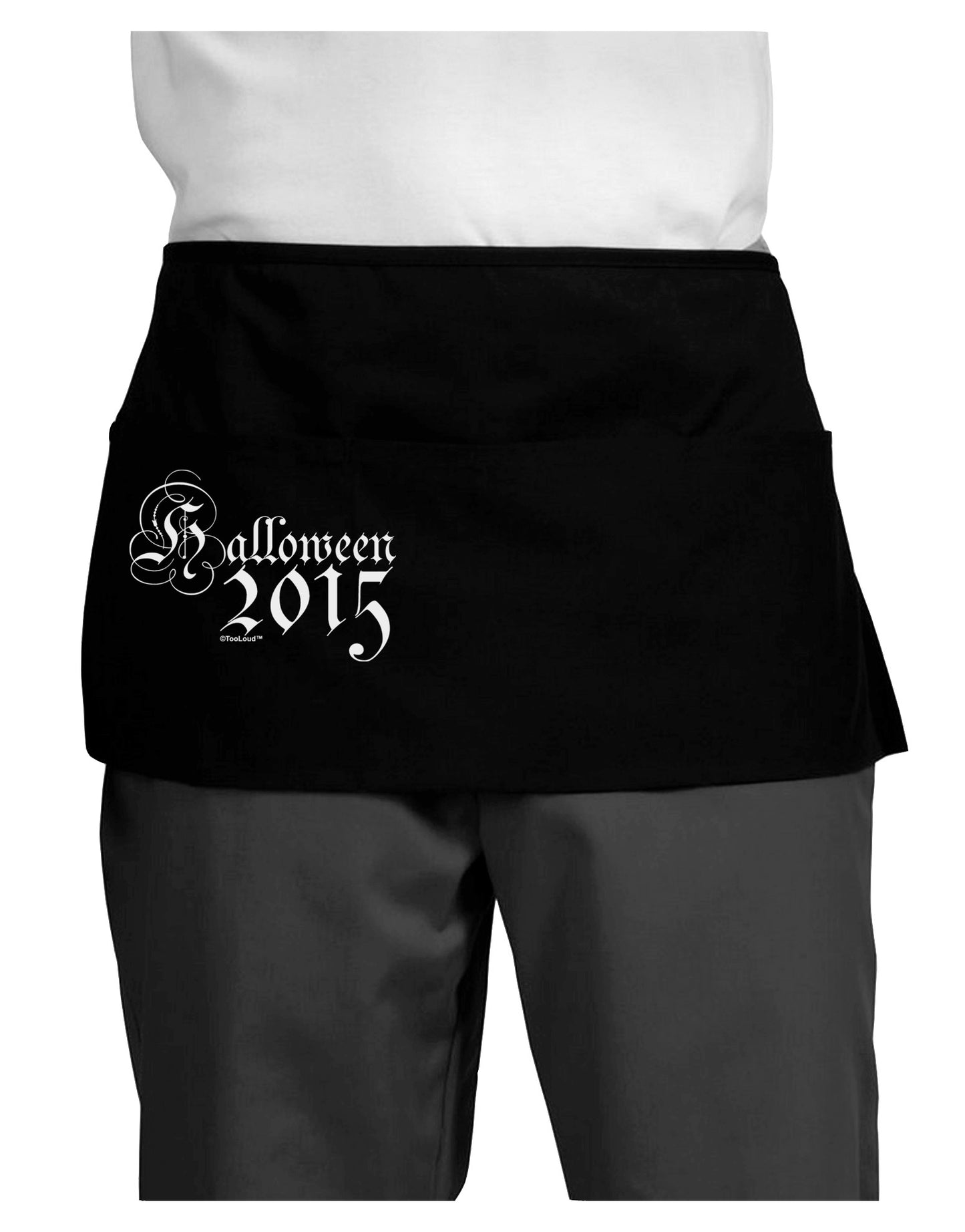 Halloween Current Year Script Text Dark Adult Mini Waist Apron, Server Apron-Mini Waist Apron-TooLoud-Black-One-Size-Davson Sales