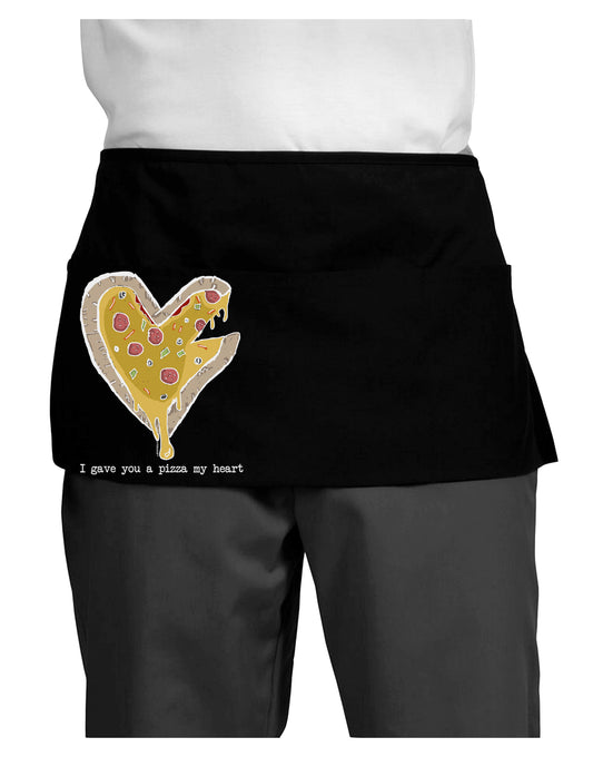 TooLoud I gave you a Pizza my Heart Dark Dark Adult Mini Waist Apron-Aprons - Waist-TooLoud-Black-One-Size-Davson Sales