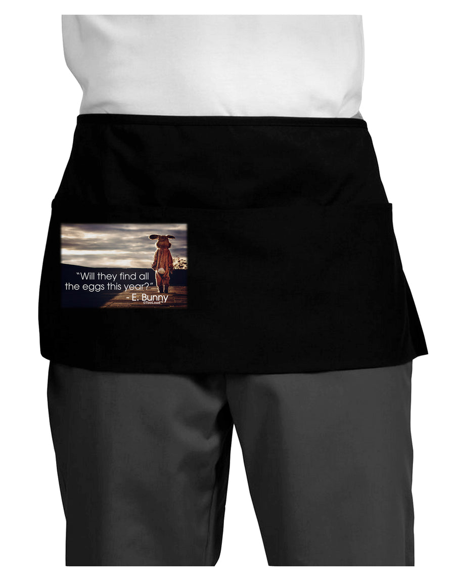 Will They Find the Eggs - Easter Bunny Dark Adult Mini Waist Apron, Server Apron by TooLoud-Mini Waist Apron-TooLoud-Black-One-Size-Davson Sales
