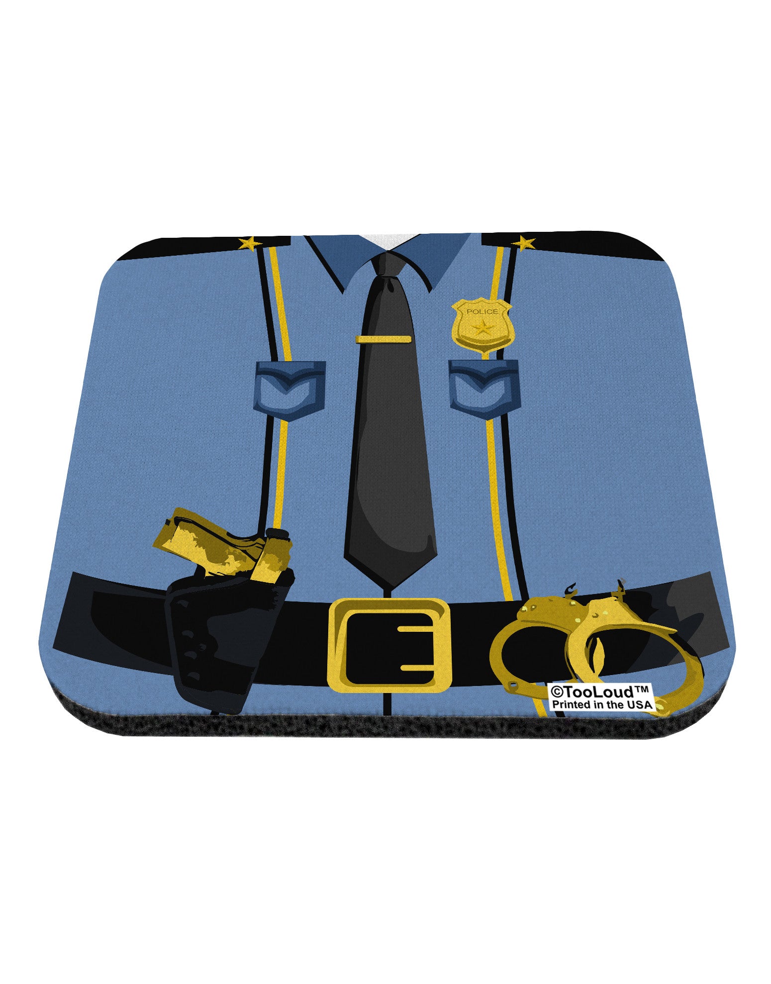 Police Blue-Gold AOP Coaster All Over Print-Coasters-TooLoud-White-Davson Sales