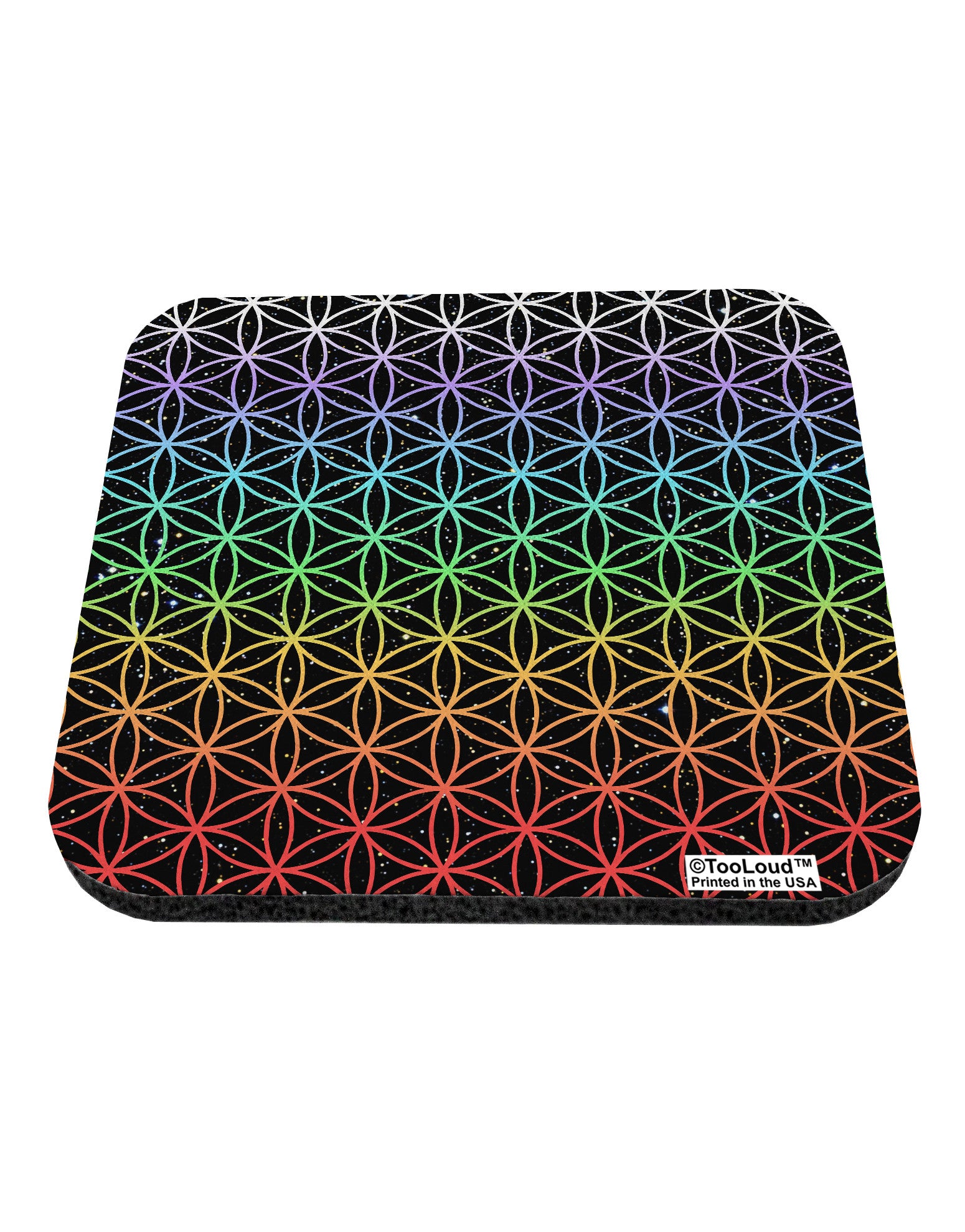 Chakra Colors Flower of Life Coaster All Over Print-Coasters-TooLoud-White-Davson Sales