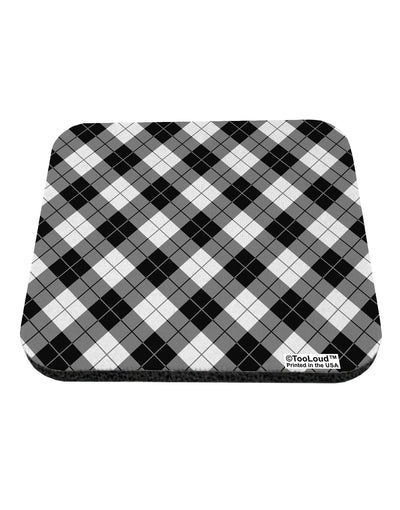 Black and White Argyle AOP Coaster All Over Print by TooLoud-Coasters-TooLoud-1-Davson Sales