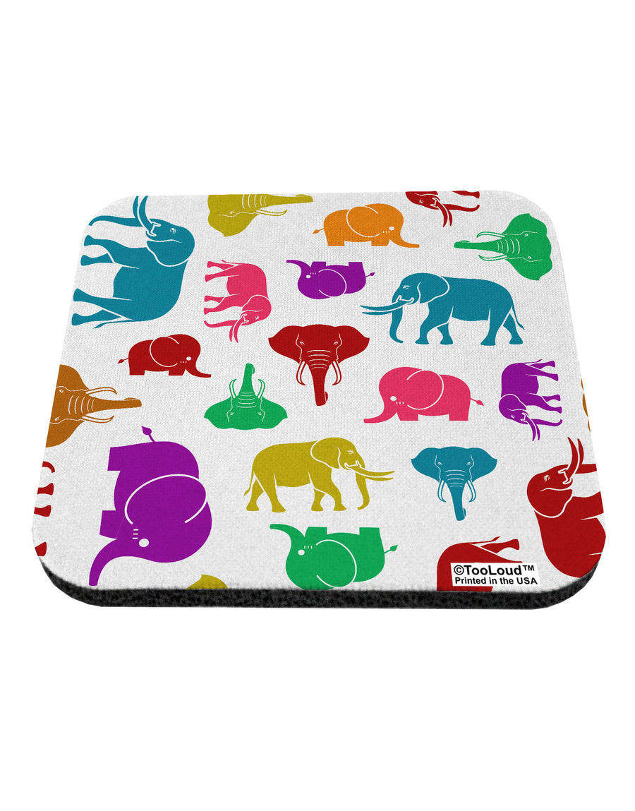 Colorful Elephants AOP Coaster All Over Print-Coasters-TooLoud-1-Davson Sales