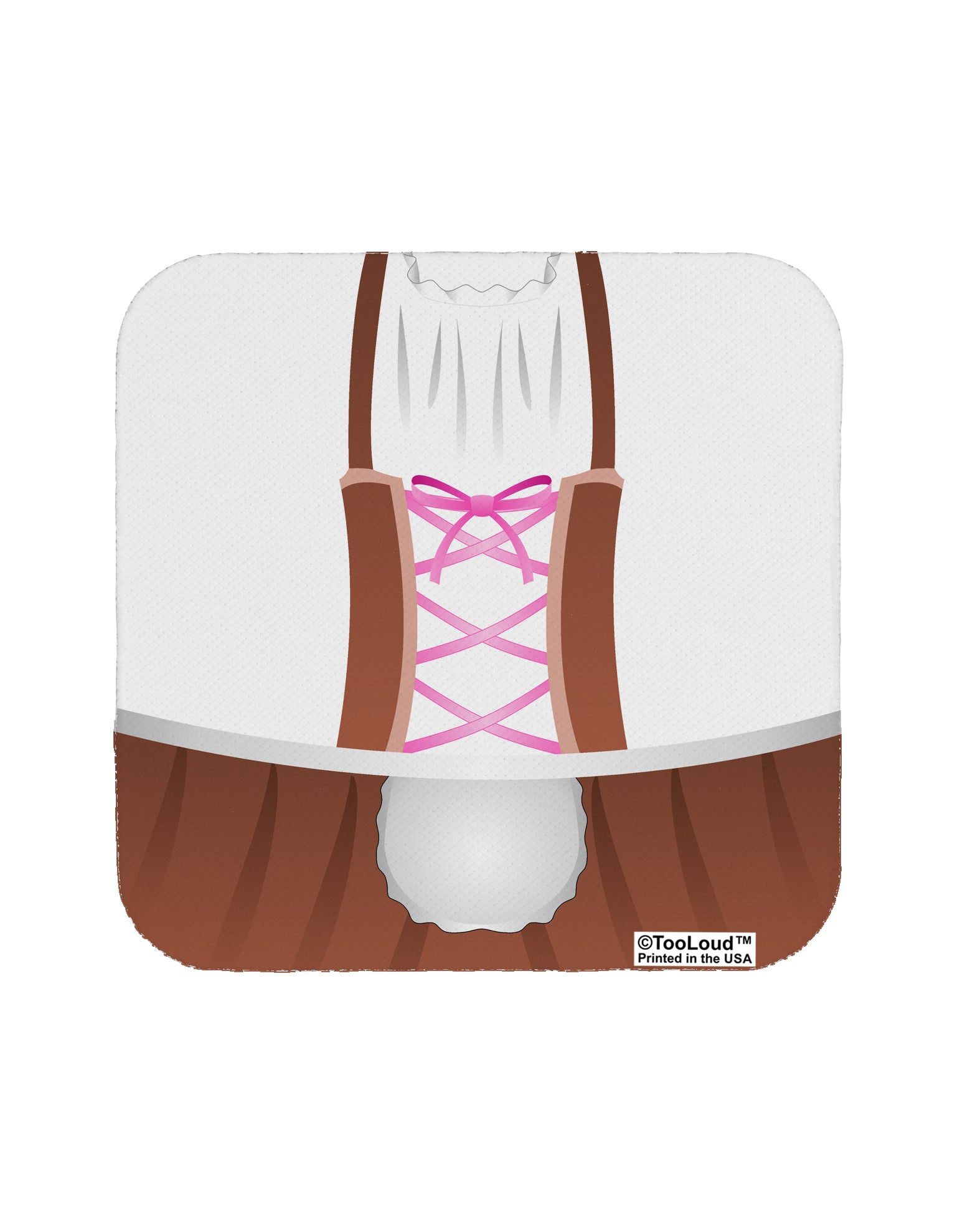 Dirndl Costume Brown Coaster All Over Print by TooLoud-Coasters-TooLoud-1-Davson Sales