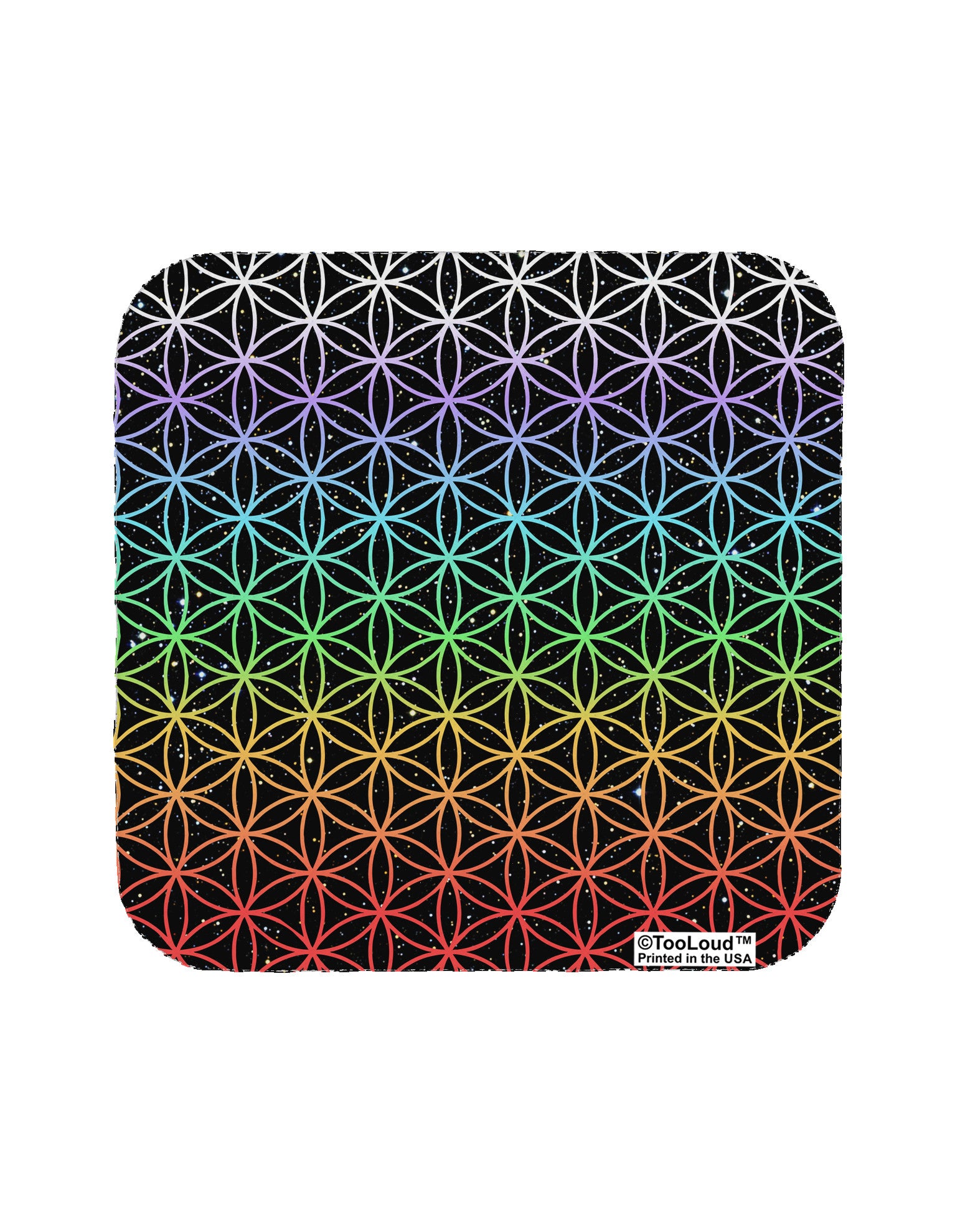 Chakra Colors Flower of Life Coaster All Over Print-Coasters-TooLoud-White-Davson Sales