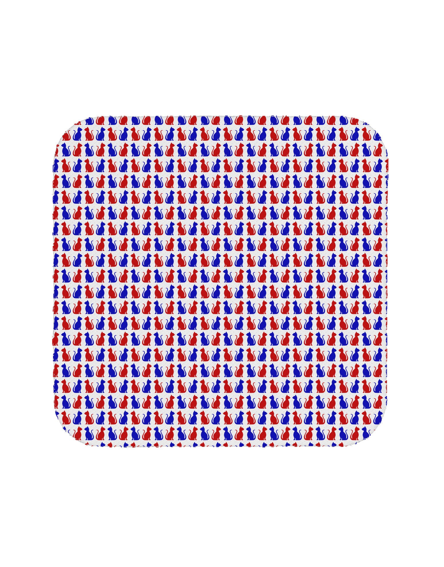 Patriotic Cat Pattern Coaster All Over Print-Coasters-TooLoud-White-Davson Sales