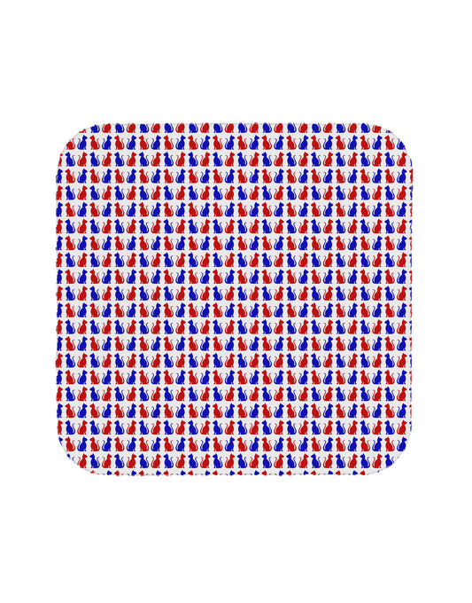 Patriotic Cat Pattern Coaster All Over Print-Coasters-TooLoud-White-Davson Sales