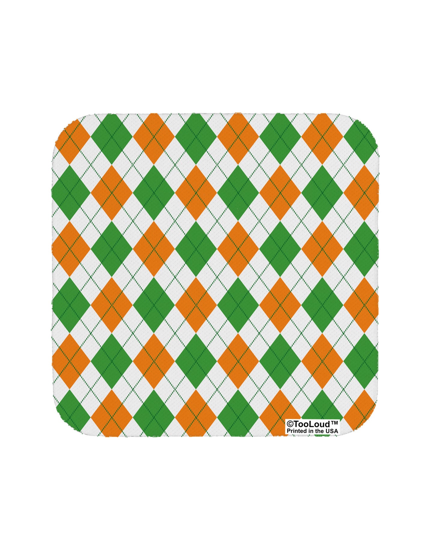 Irish Colors Argyle Pattern Coaster All Over Print-Coasters-TooLoud-1-Davson Sales
