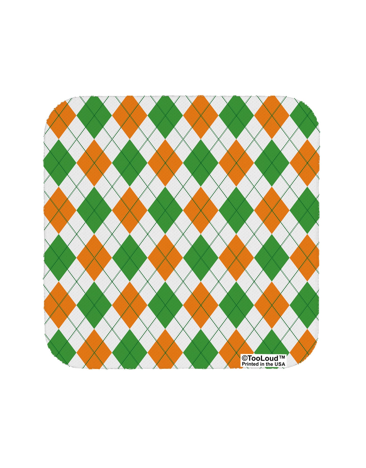 Irish Colors Argyle Pattern Coaster All Over Print-Coasters-TooLoud-1-Davson Sales