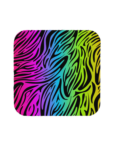 Rainbow Zebra Print Coaster All Over Print-Coasters-TooLoud-White-Davson Sales