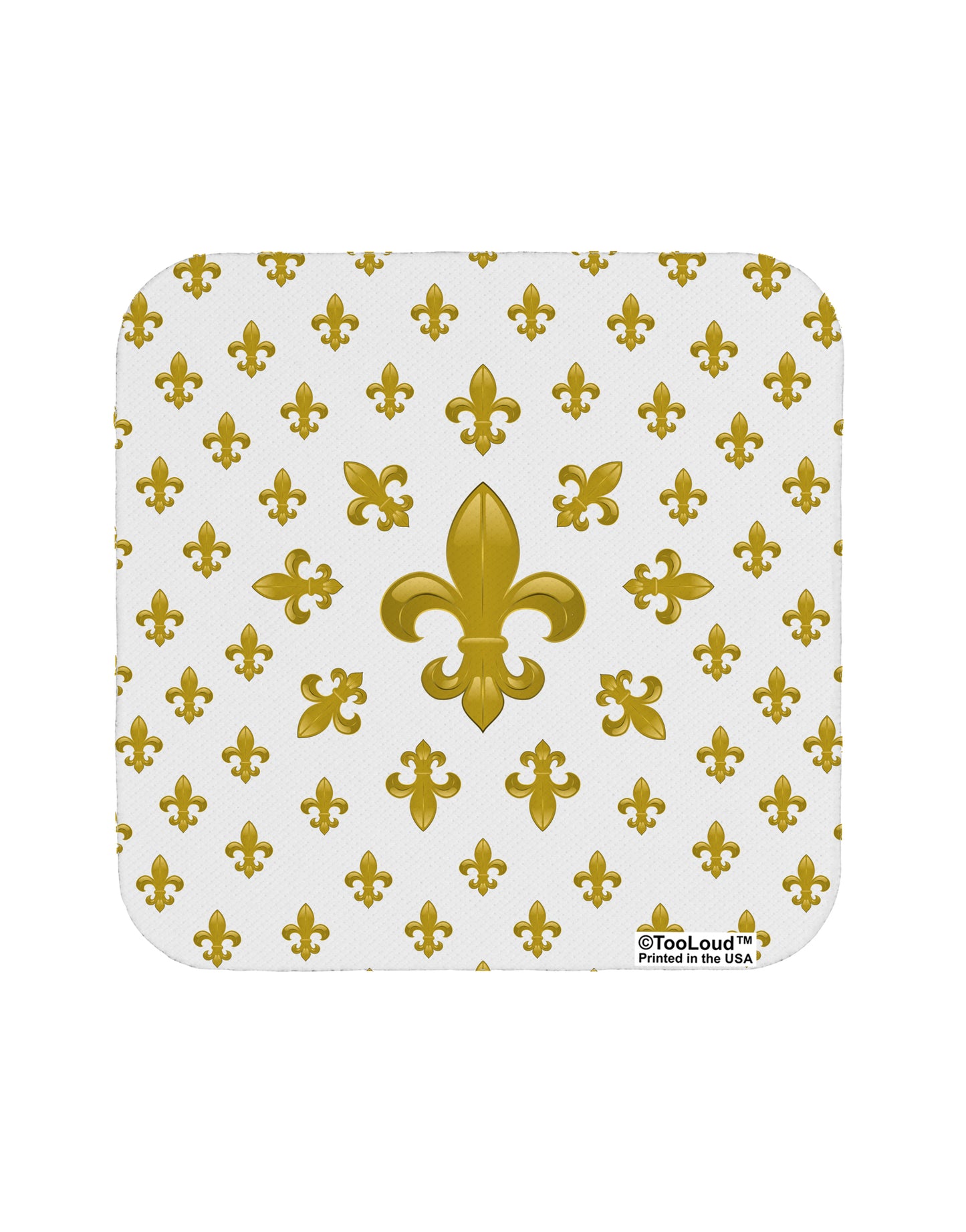 Gold Fleur De Lis AOP Coaster All Over Print by TooLoud-Coasters-TooLoud-1-Davson Sales
