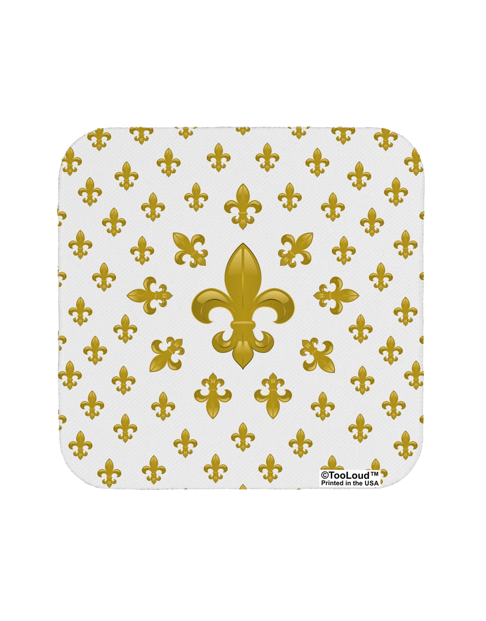 Gold Fleur De Lis AOP Coaster All Over Print by TooLoud-Coasters-TooLoud-1-Davson Sales