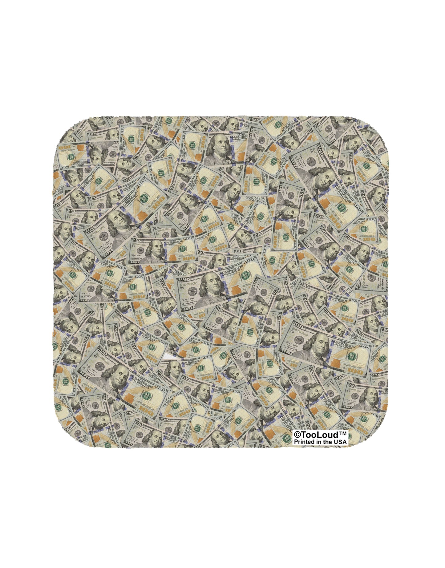 Benjamins Coaster All Over Print by TooLoud - 4 PACK-Coasters-TooLoud-White-Davson Sales