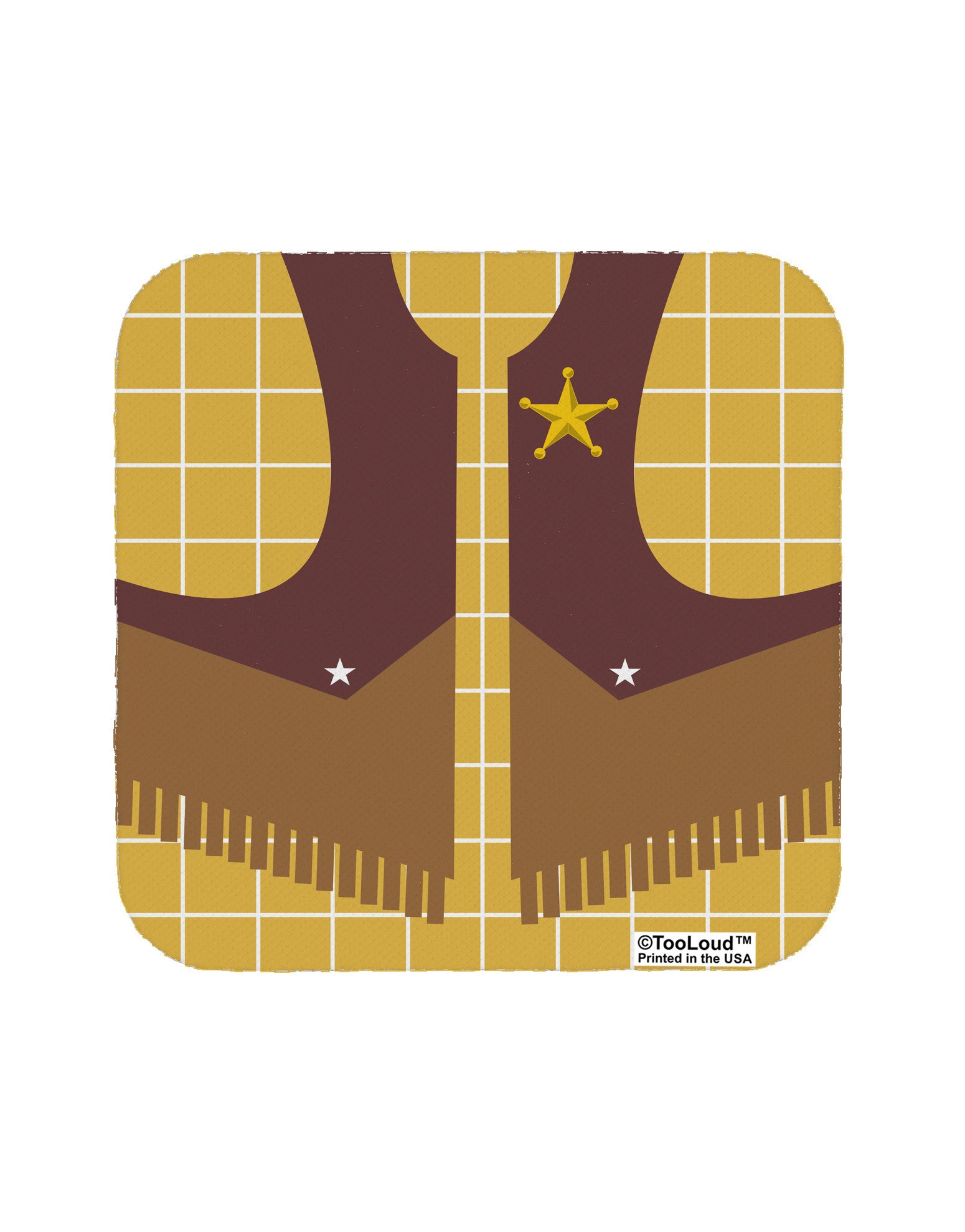 Cowboy Yellow AOP Coaster All Over Print-Coasters-TooLoud-White-Davson Sales