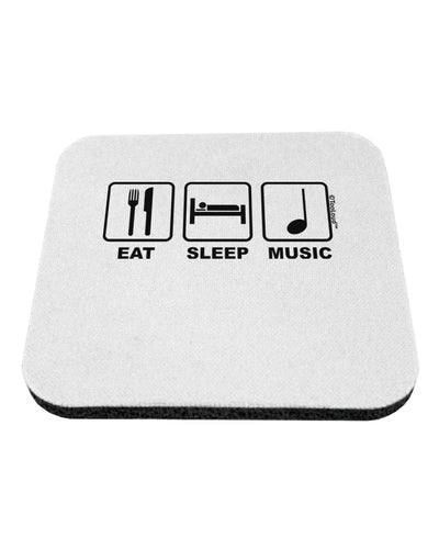 Eat Sleep Music Design Coaster by TooLoud-Coasters-TooLoud-White-Davson Sales