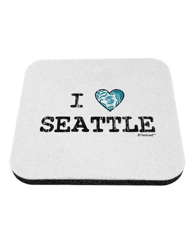 Distressed I Heart Seattle - Heart Flag Coaster by TooLoud-Coasters-TooLoud-White-Davson Sales