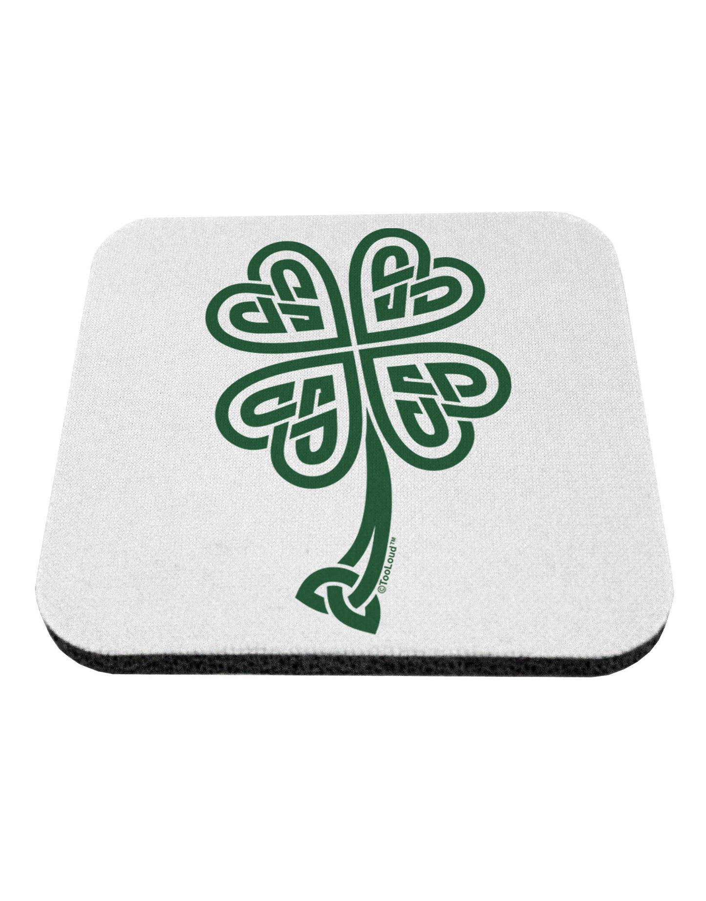 Celtic Knot 4 Leaf Clover St Patricks Coaster-Coasters-TooLoud-White-Davson Sales