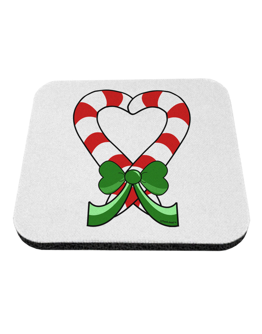 Candy Cane Heart Christmas Coaster-Coasters-TooLoud-White-Davson Sales