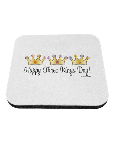 Happy Three Kings Day - 3 Crowns Coaster by TooLoud-Coasters-TooLoud-White-Davson Sales