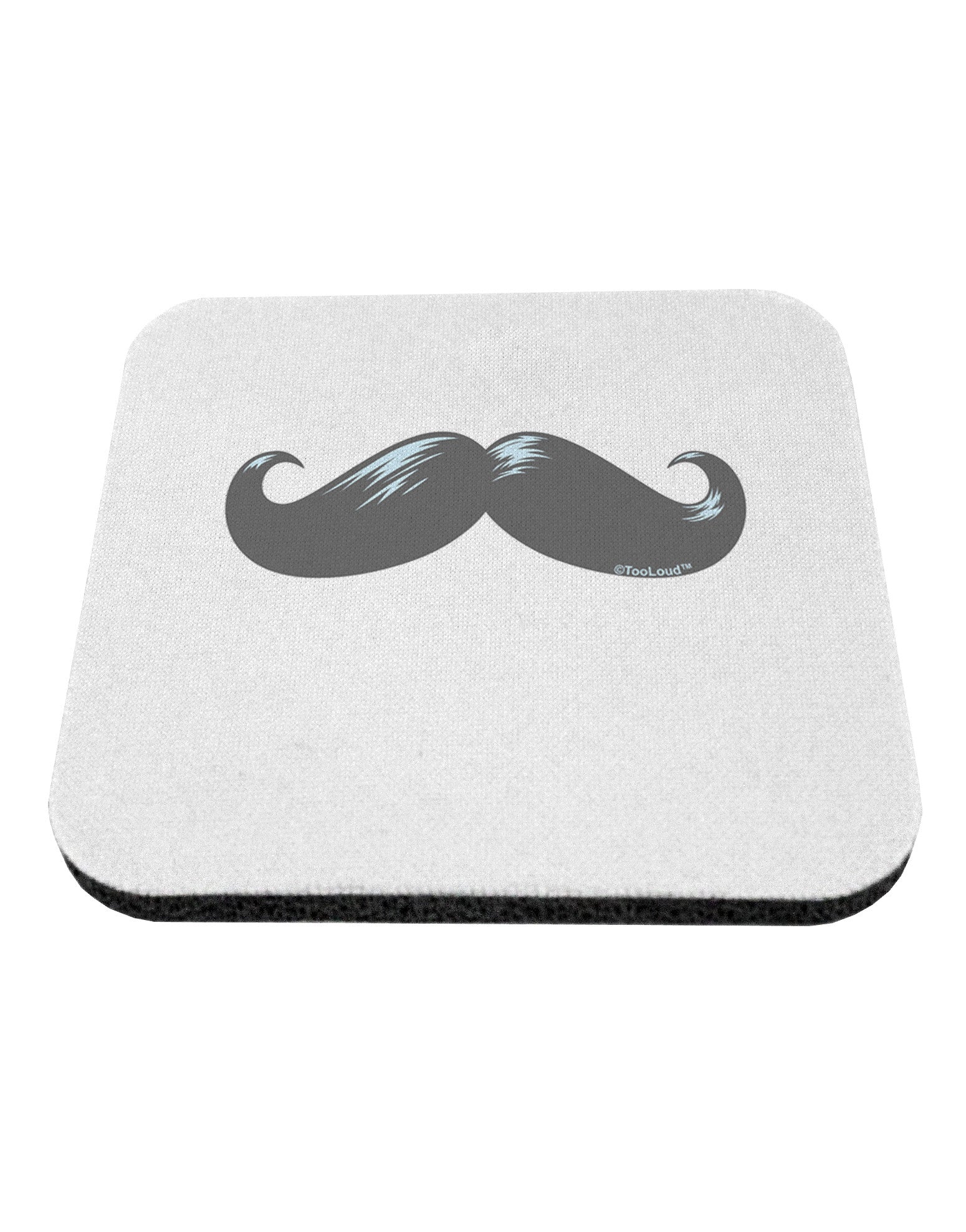 Big Gray Mustache Coaster-Coasters-TooLoud-White-Davson Sales