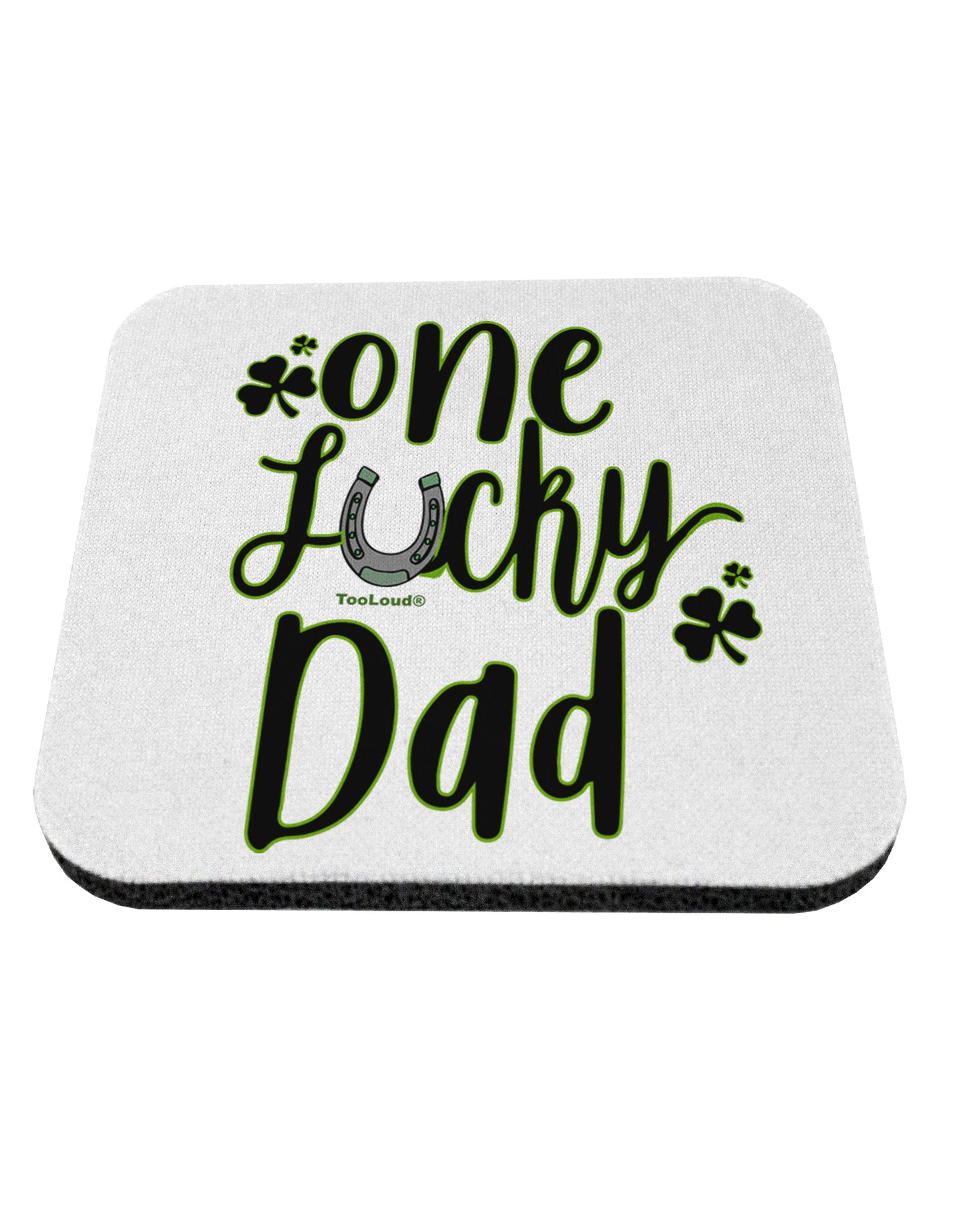 TooLoud One Lucky Dad Shamrock Coaster-Coasters-TooLoud-1 Piece-Davson Sales