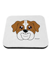 Cute Bulldog - Red Coaster by TooLoud-Coasters-TooLoud-White-Davson Sales