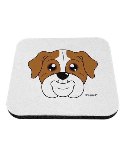 Cute Bulldog - Red Coaster by TooLoud-Coasters-TooLoud-White-Davson Sales