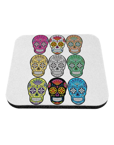 Dia de los Muertos Calaveras Sugar Skulls Coaster-Coasters-TooLoud-White-Davson Sales