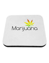 Marijuana Text and Leaf - Rastafarian Coaster-Coasters-TooLoud-White-Davson Sales