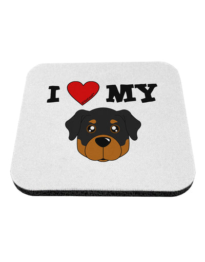 I Heart My - Cute Rottweiler Dog Coaster by TooLoud-Coasters-TooLoud-White-Davson Sales