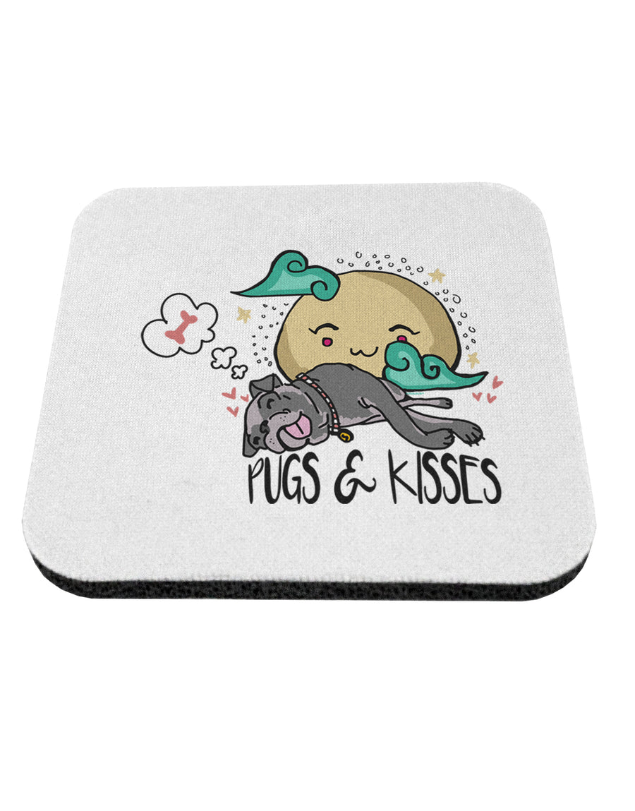 TooLoud Pugs and Kisses Coaster-Coasters-TooLoud-1 Piece-Davson Sales