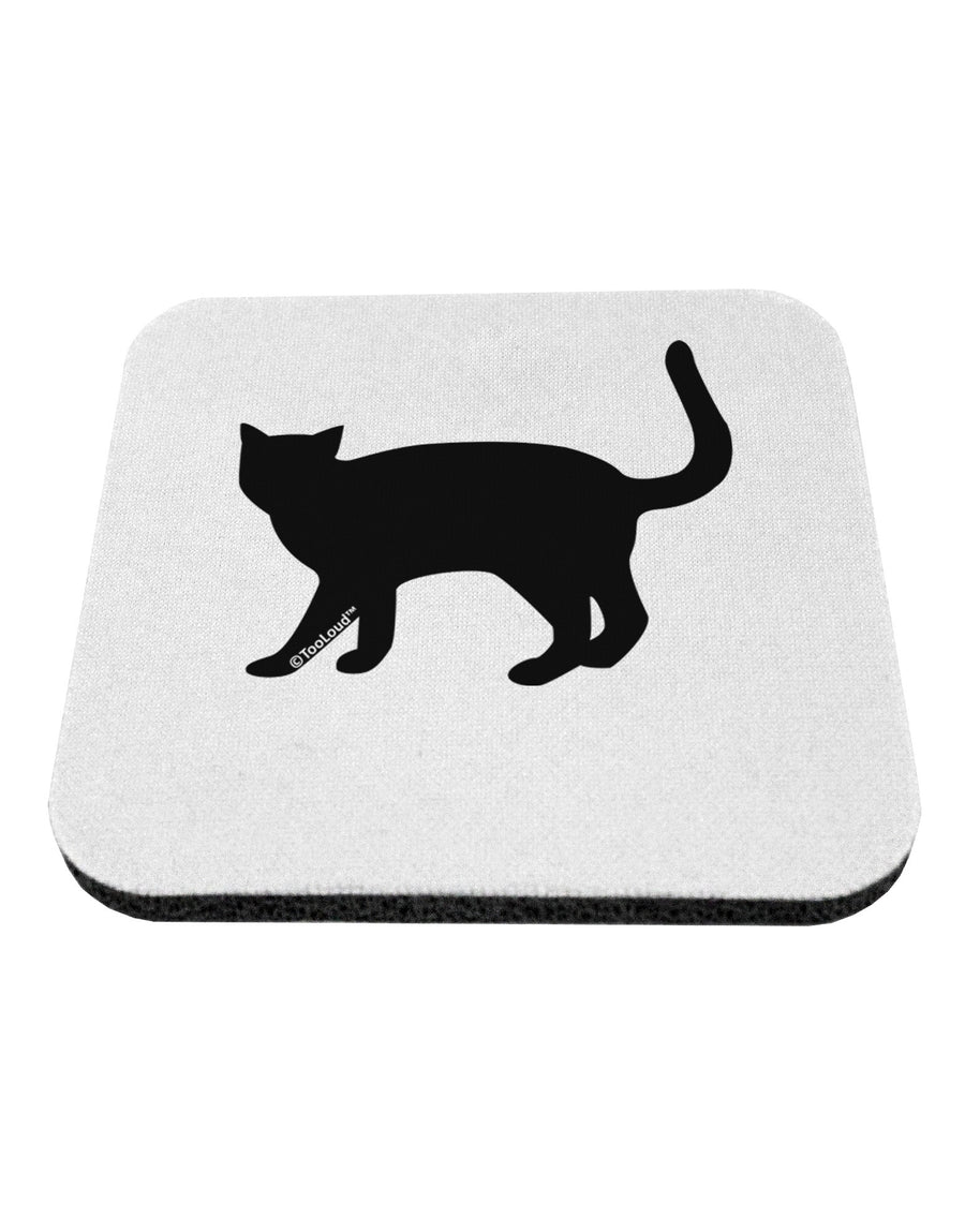 Cat Silhouette Design Coaster by TooLoud-Coasters-TooLoud-White-Davson Sales