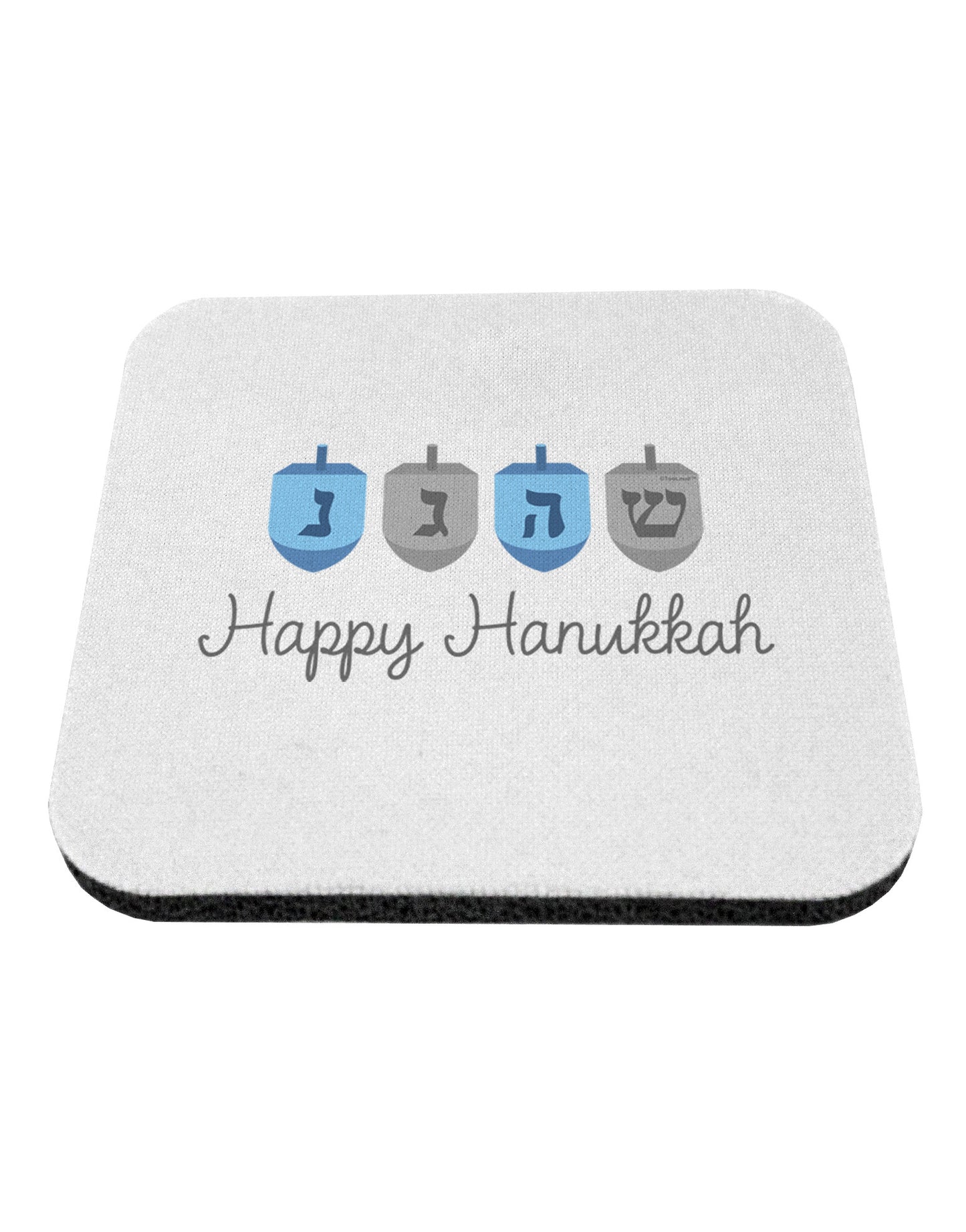 Happy Hanukkah Blue Dreidels Coaster-Coasters-TooLoud-White-Davson Sales