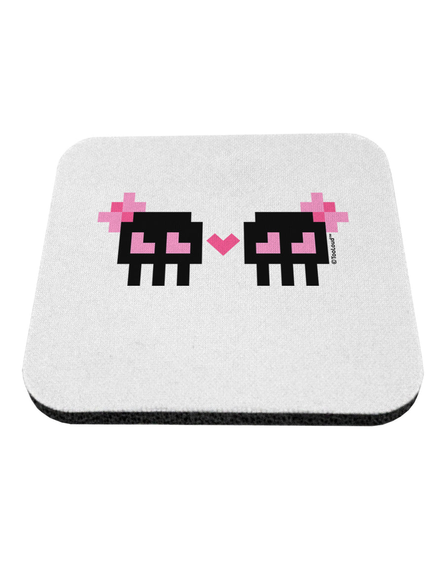 8-Bit Skull Love - Girl and Girl Coaster-Coasters-TooLoud-White-Davson Sales