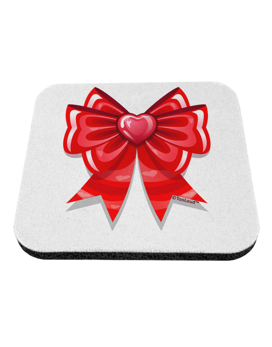 Valentine's Day Heart Bow Coaster-Coasters-TooLoud-White-Davson Sales