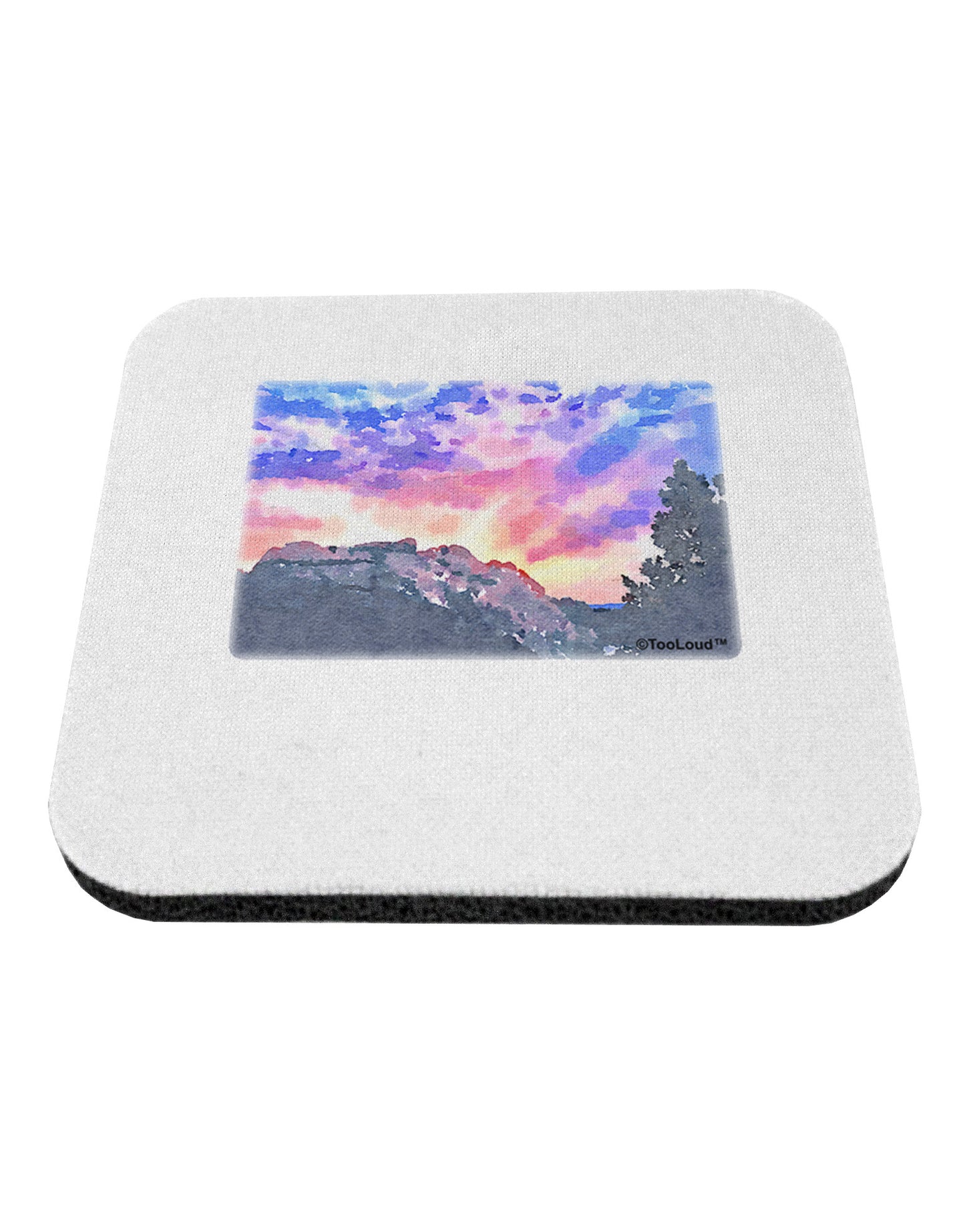 Colorado Rainbow Sunset Watercolor Coaster-Coasters-TooLoud-1-Davson Sales