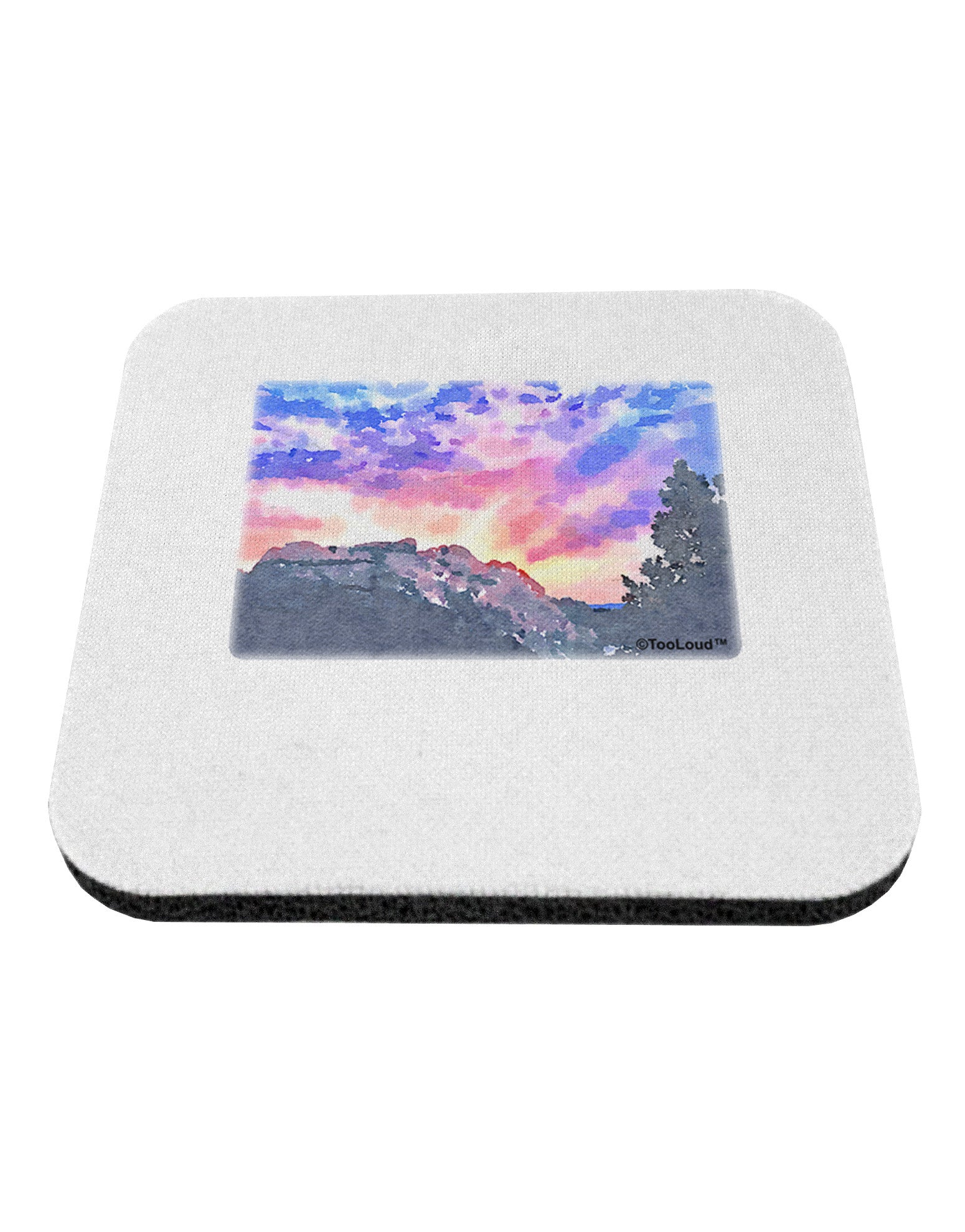 Colorado Rainbow Sunset Watercolor Coaster-Coasters-TooLoud-1-Davson Sales
