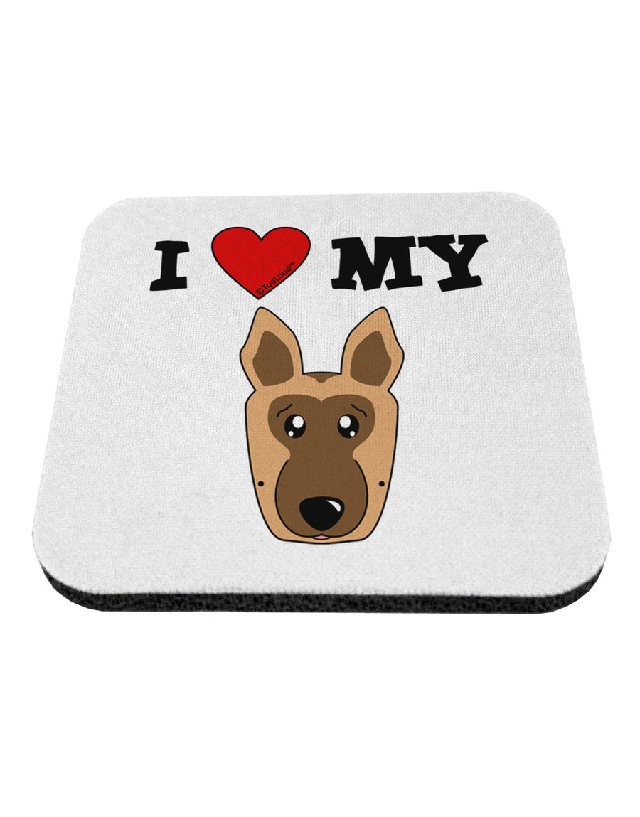 I Heart My - Cute German Shepherd Dog Coaster by TooLoud-Coasters-TooLoud-White-Davson Sales